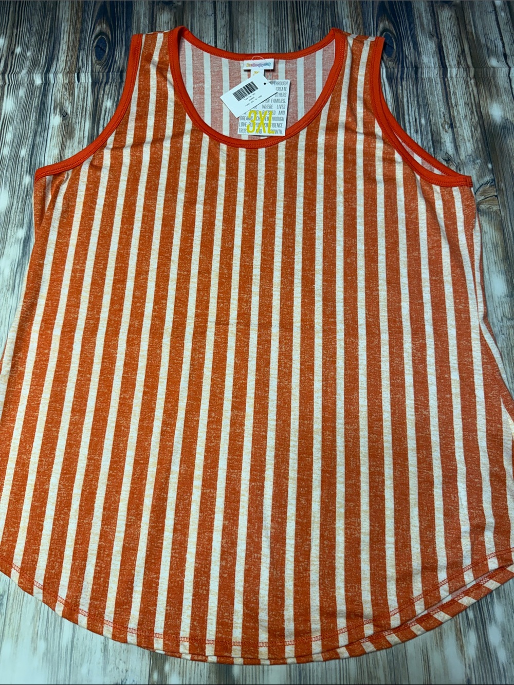 LuLaRoe Orange and Cream Striped Tank so soft gorgeous color way